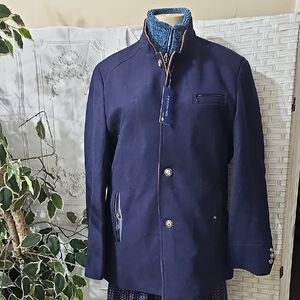 Prijouhe NWT Men's Wool Blend Navy Military Style Jacket XL